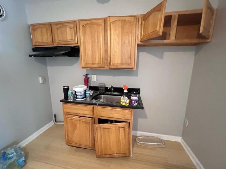 Kitchen renovation — workspace with cabinetry and counters underway